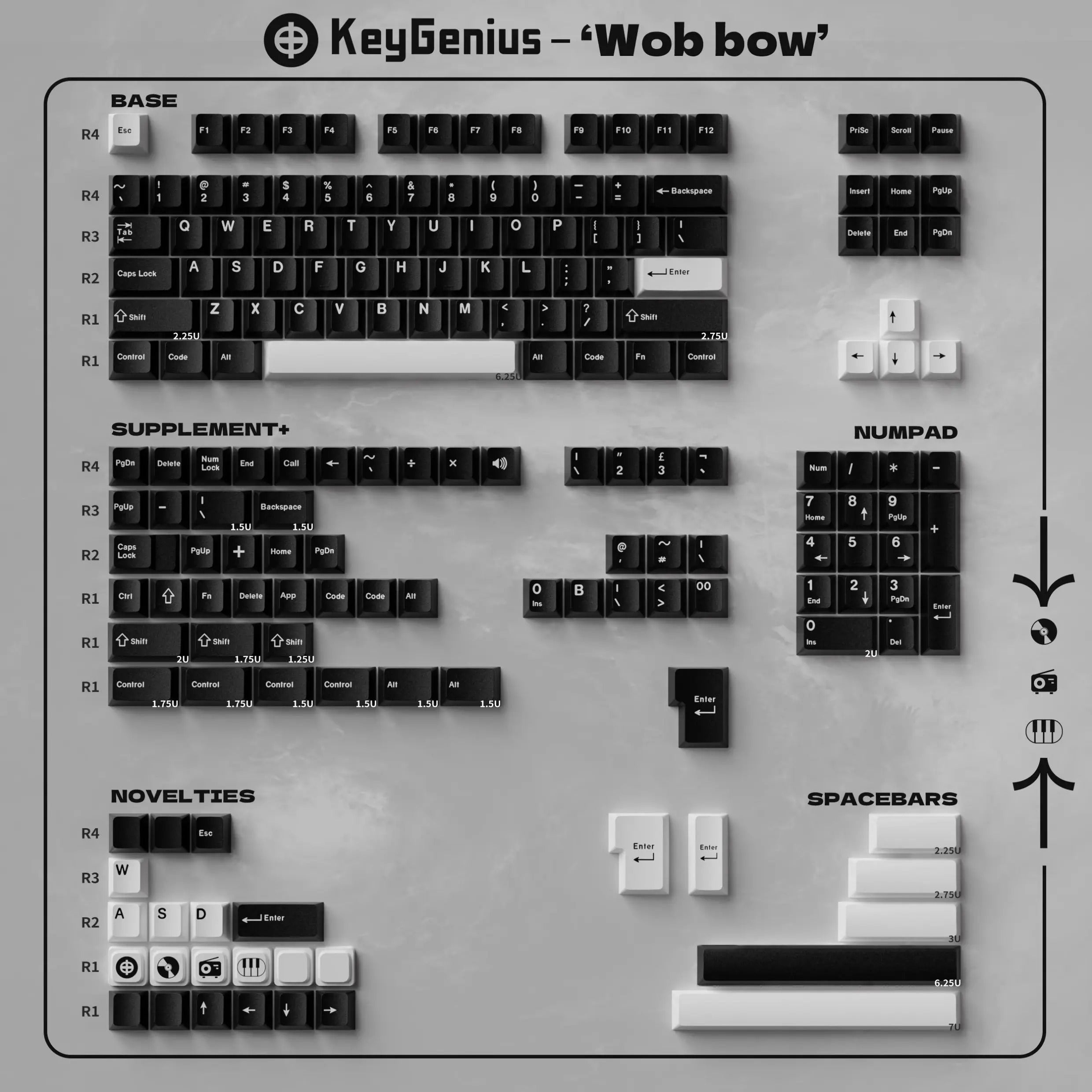 WoB Bow PBT Keycap Set