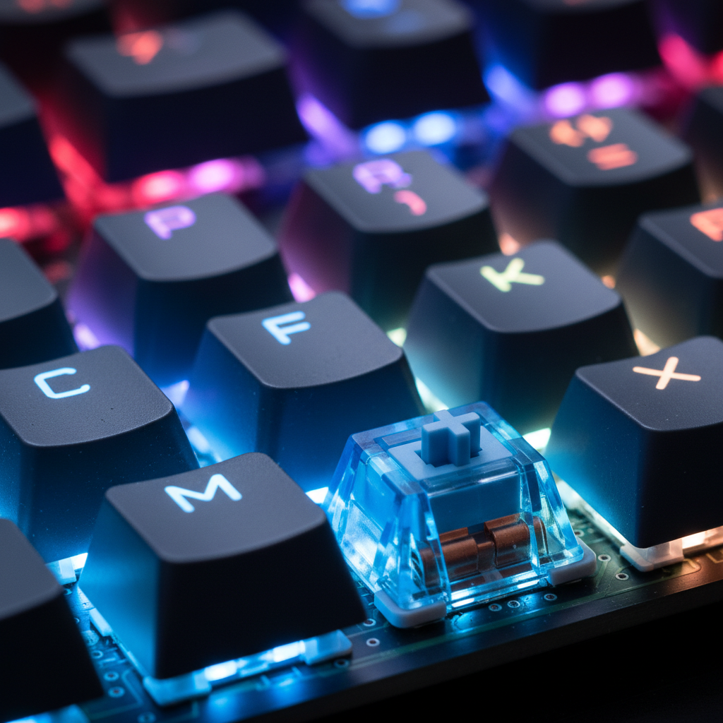 Keycap and switches close-up detail