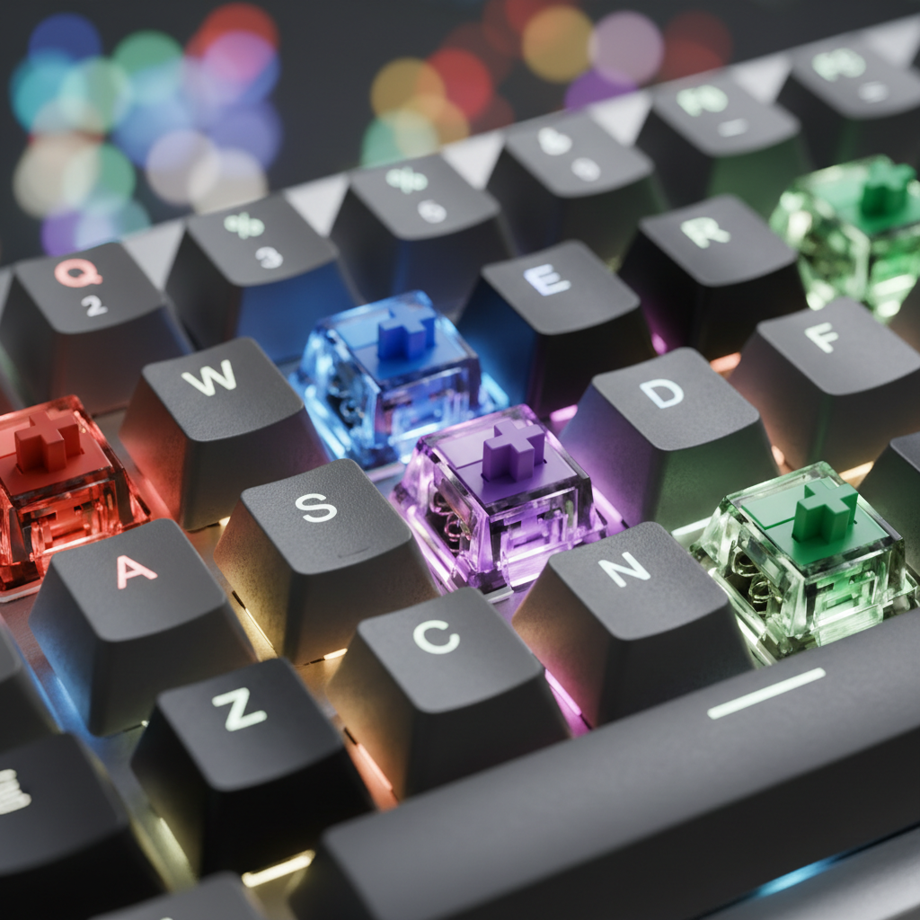 Hot-swap switches and RGB close-up detail