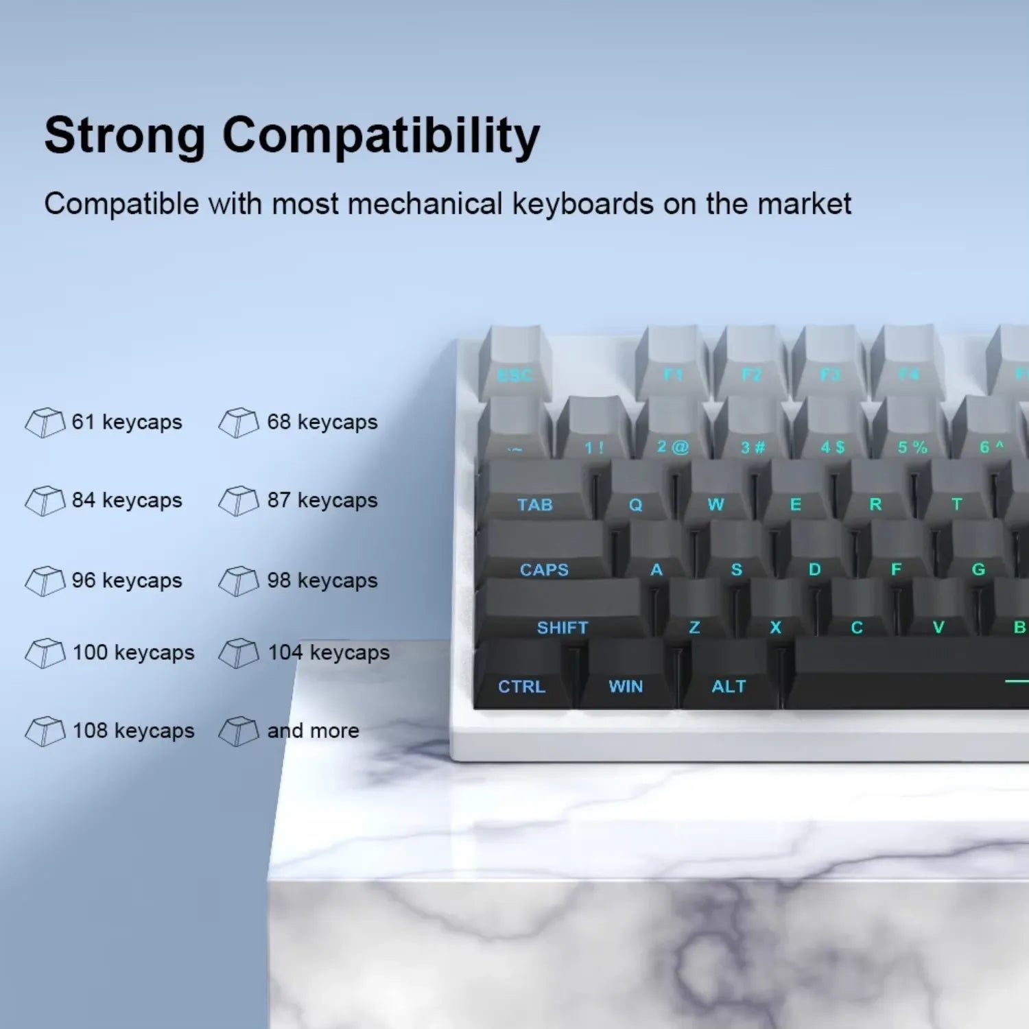 Gradient PBT Shine-Through Keycap Set