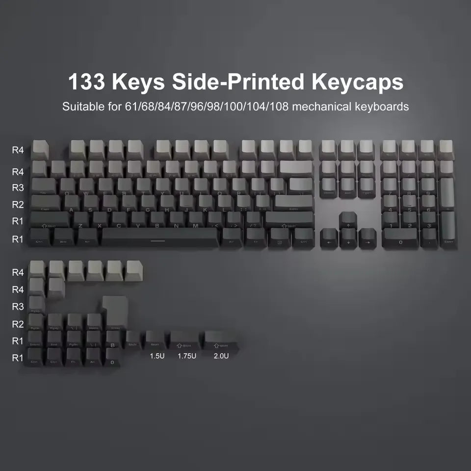 Gradient PBT Shine-Through Keycap Set