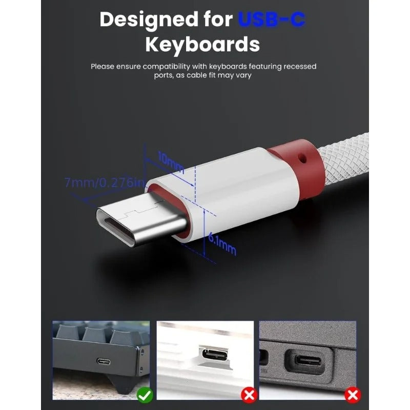 Coiled USB-C Keyboard Cable